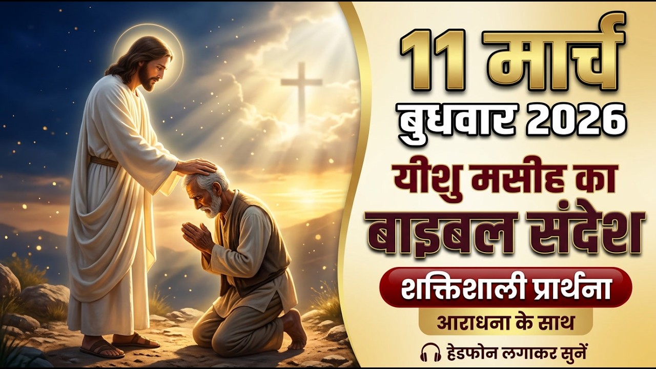 ✝️11 मार्च बुधवार 2026 का यीशु मसीह का बाइबल संदेश, शक्तिशाली प्रार्थना और आराधना | जरूर सुने #yeshu