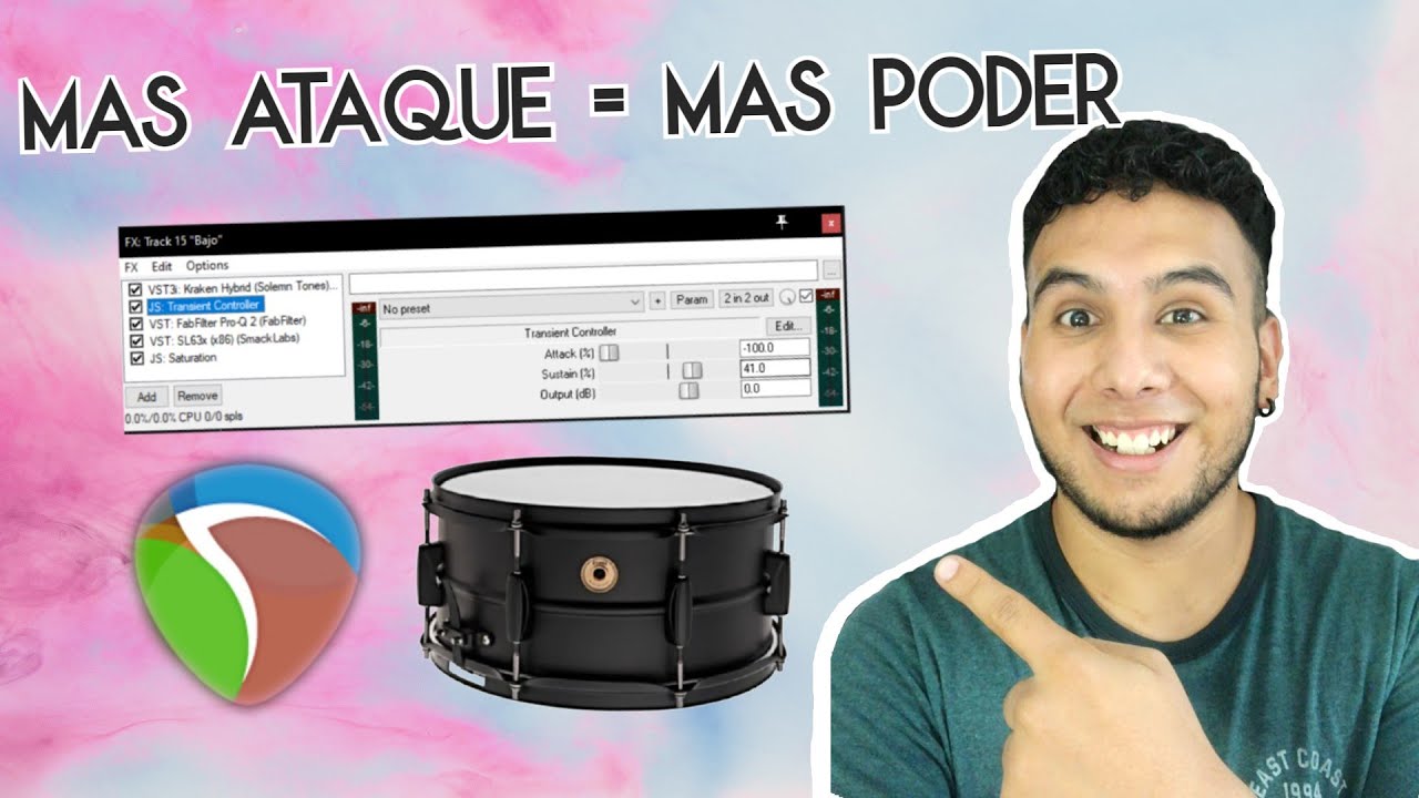 Agrega mas ATAQUE a tus BATERIAS con REAPER | Transient Controler INCLUIDO EN REAPER