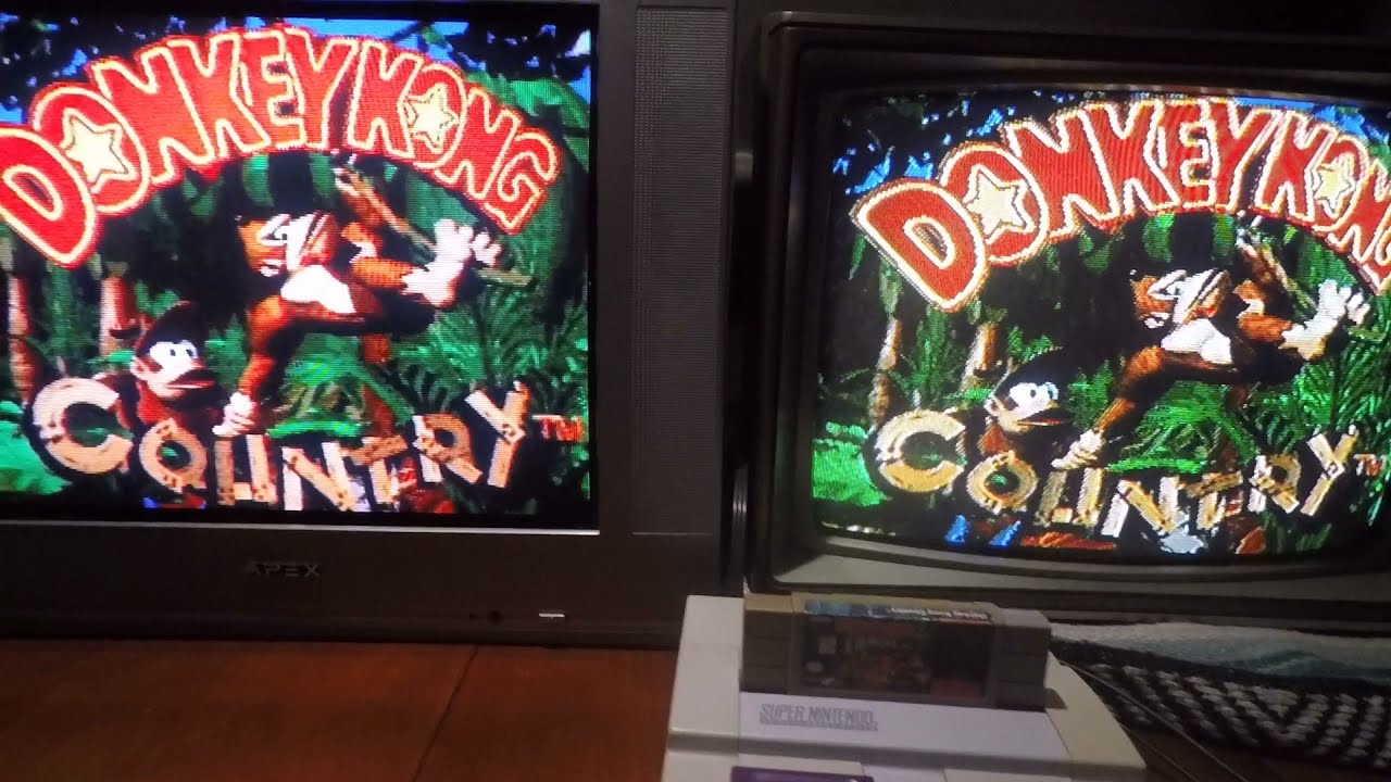 Comparing DKC snes video quality!  2002 apex(composite), 1983 zenith(RF), and the Snes Classic hdmi
