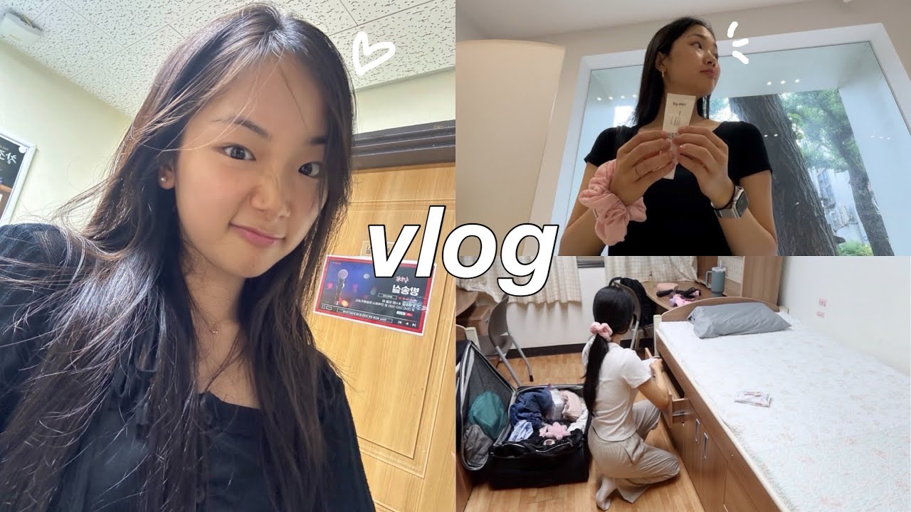 korea uni vlog: voltei para o *dormit&oacute;rio* da faculdade, organizando meu novo espa&ccedil;o, seul vlog!