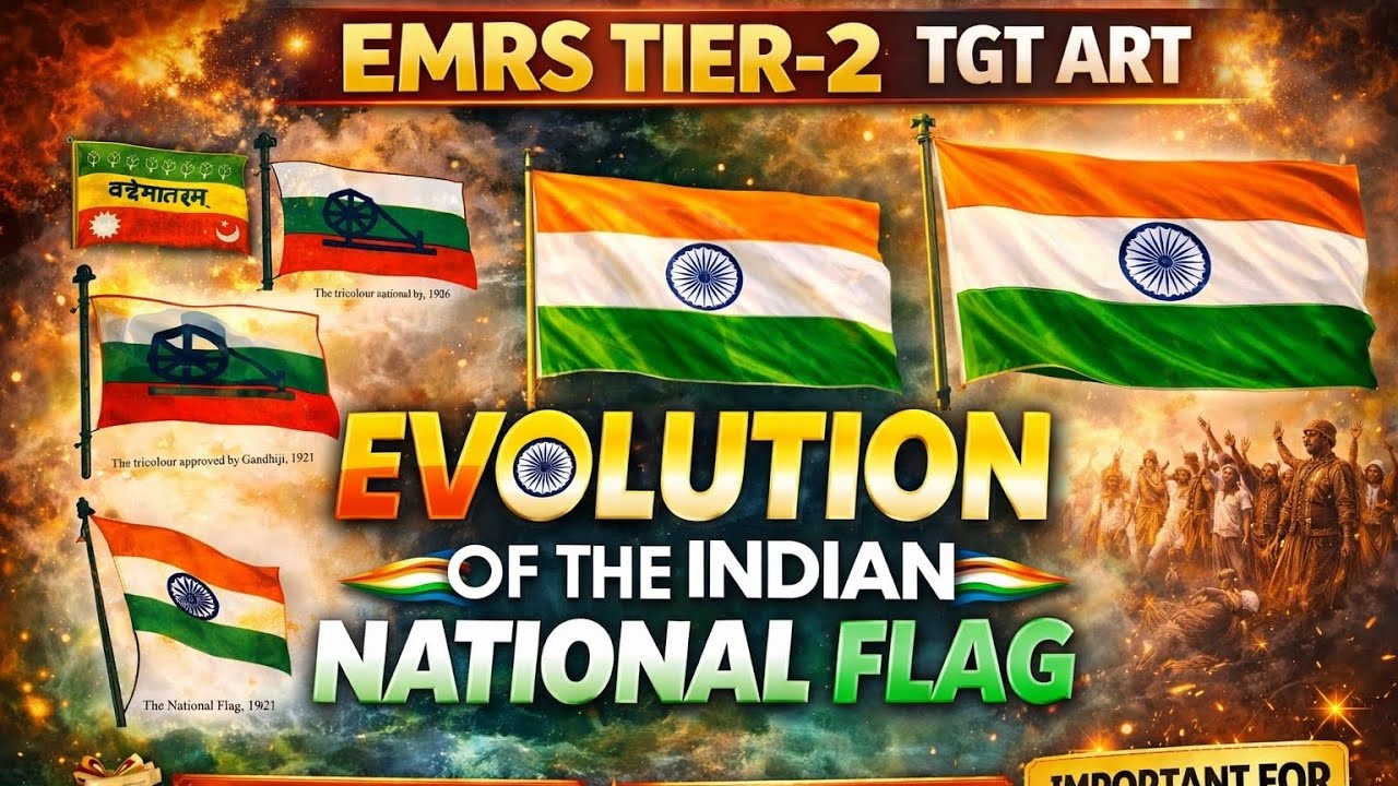 EMRS TIER 2 TGT ART I CBSE 12TH PAINTING I EVOLUTION OF THE INDIAN NATIONAL FLAG 🇮🇳