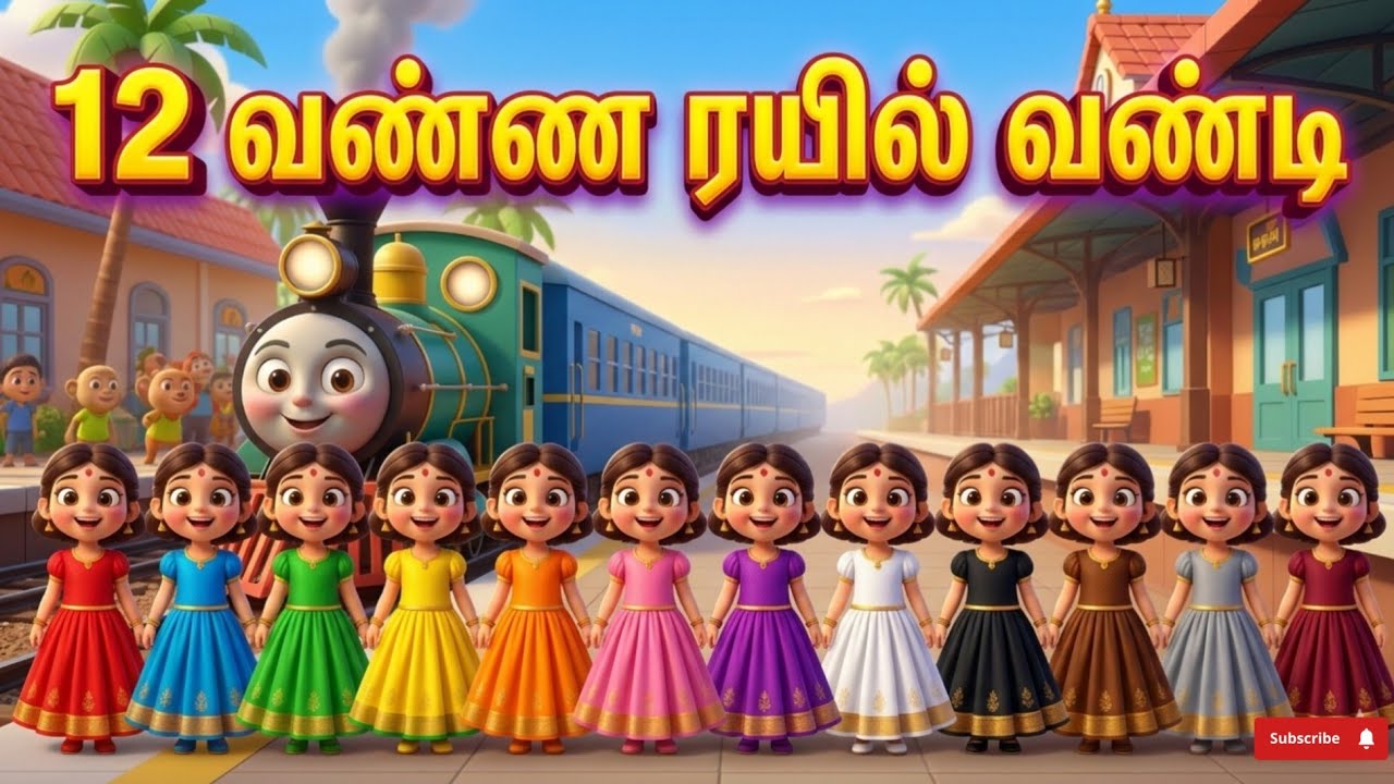 @12 வண்ண ரயில் வண்டி! 12 vanna rail vandi@ChuttyPonnamma kids song#song 
