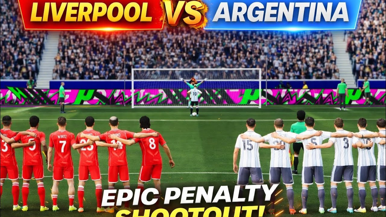 🎮 Gaming / Simulation Style Football FIFALIVERPOOL vs ARGENTINA 🔥 EPIC PENALTY SHOOTOUT UNBELIEVABLE