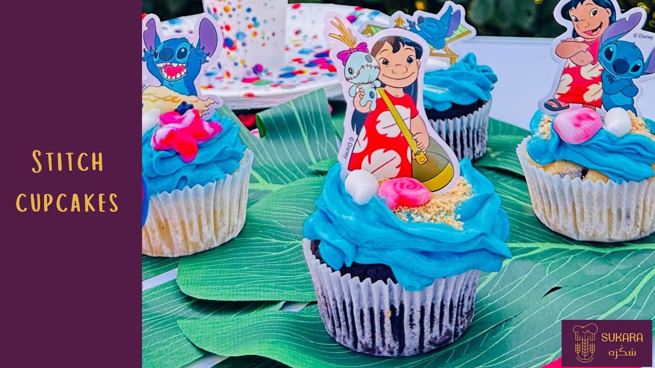 Easy Step by Step Stitch Cupcakes | كب كيك ستيتش خطوة بخطوة
