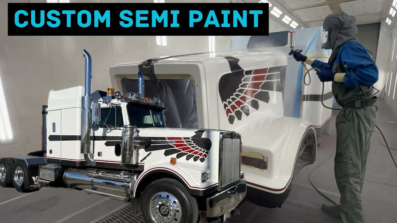 PAINTING the Retro “WINGS OF AWESOMENESS” on a Western Star Semi