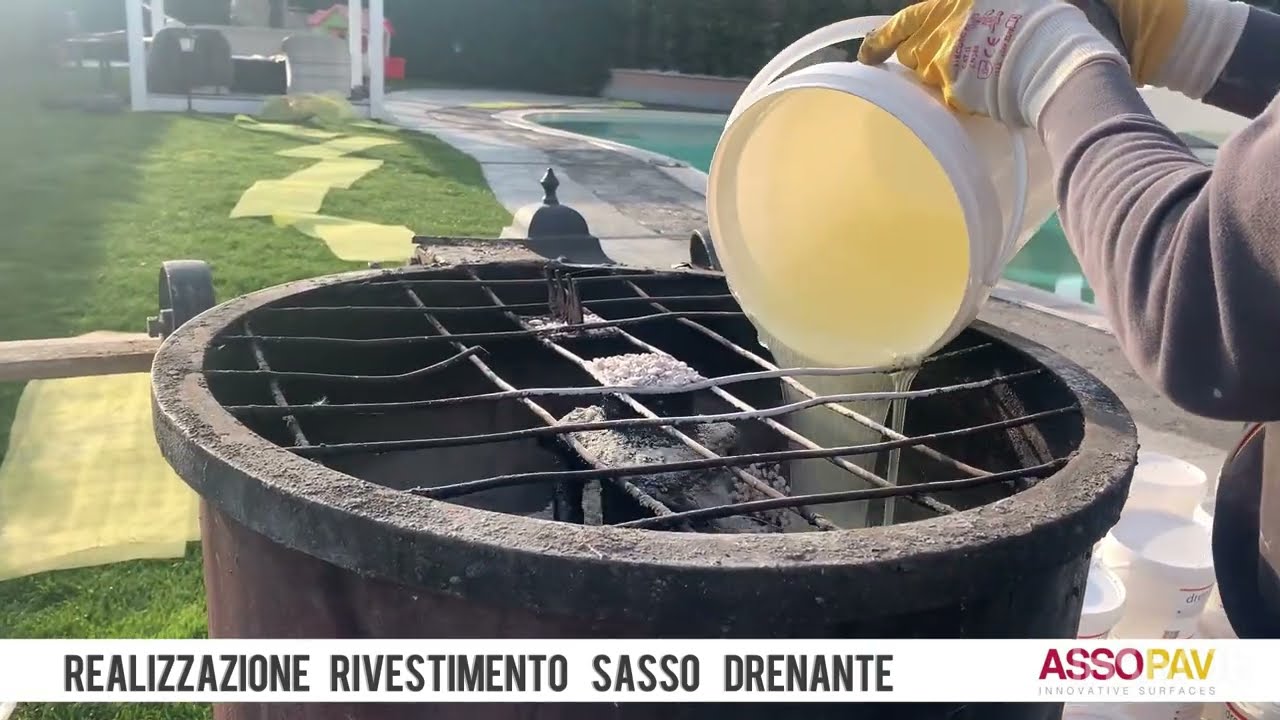 Realizzazione di rivestimento in sasso drenante
