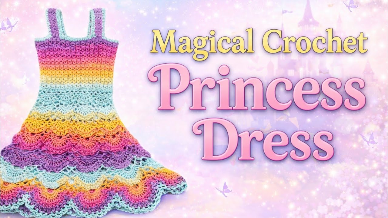 Easy Crochet Baby Dress Tutorial 🌈 | Beautiful Multicolor Dress