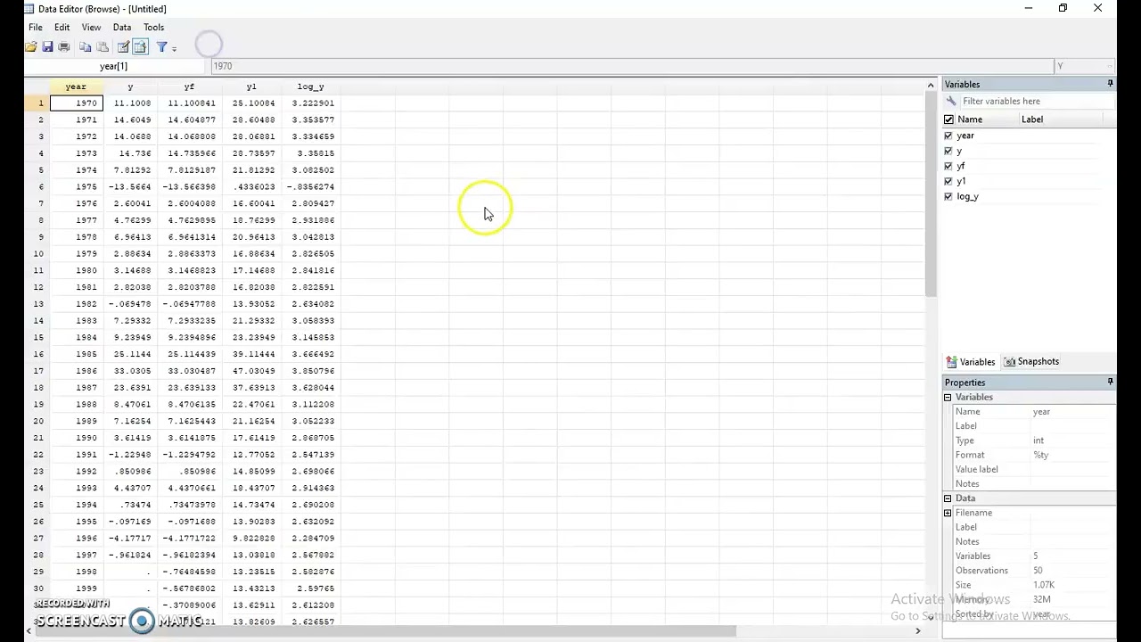 1 5 Transforming data into log form using STATA