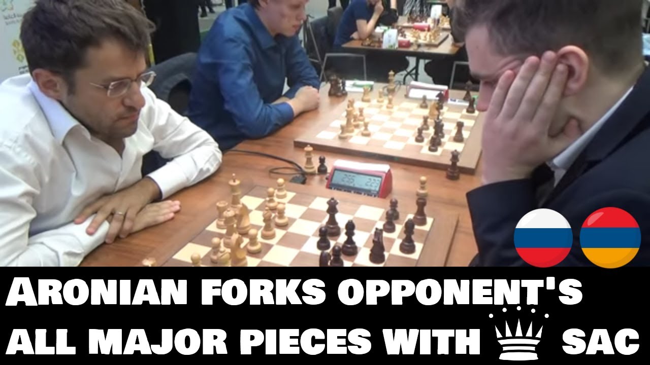 Masterful combination by Aronian vs Matlakov: all pieces are attacked