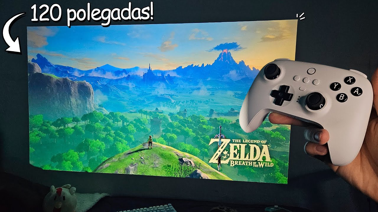 fiz um CINEMA no meu quarto gamer e joguei nele KKKK (projetor do aliexpress!)