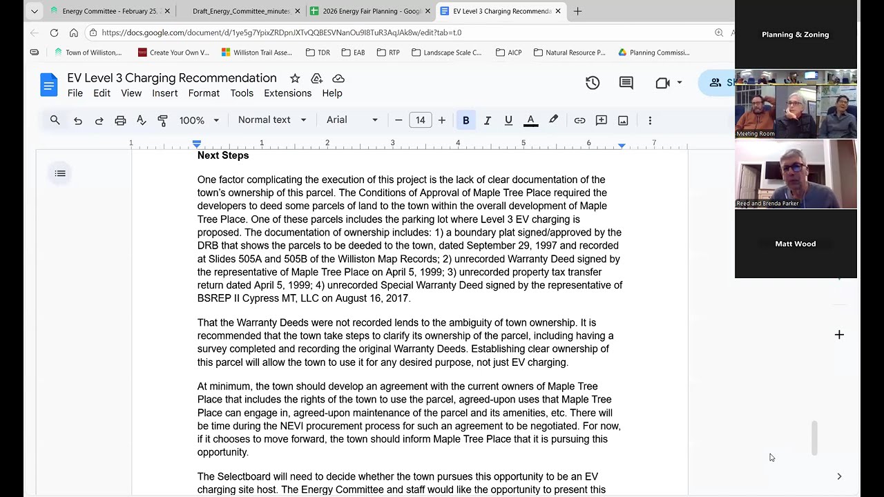 Williston Energy Committee - February 25, 2025