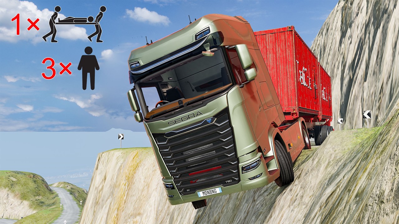 Extreme Cars vs Deadly Cliff Roads! Insane Crash Test #180 &ndash; BeamNG.drive | Modern BeamNG