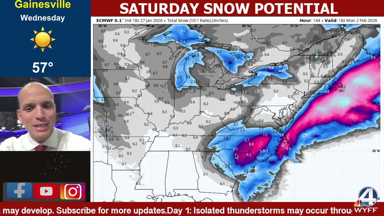 Snow Chance for Saturday