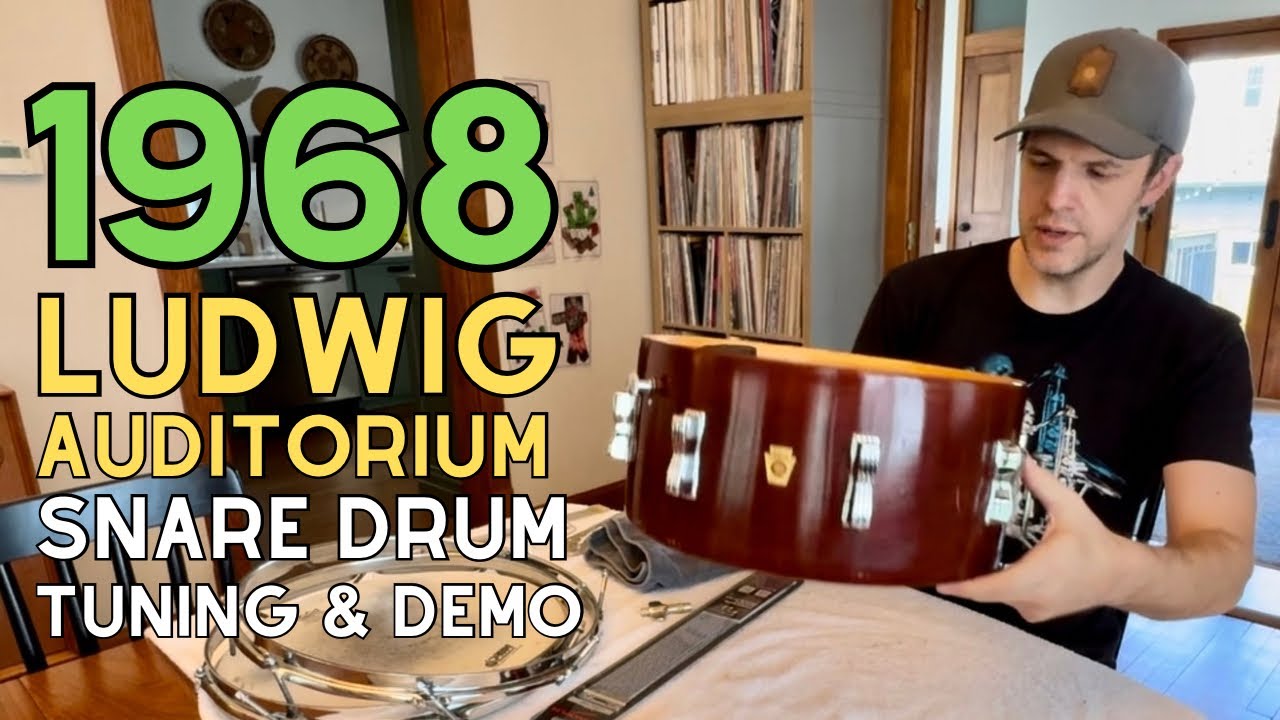 Vintage Ludwig Auditorium Snare Drum Tune Up and Demo 