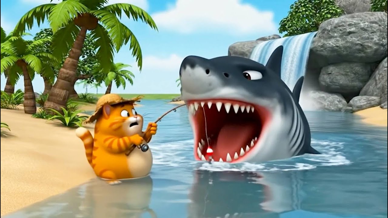 😼🐟 Cute Chubby Cat Fishing Adventure - Funny Kids Cartoon | Kindness Rewarded!