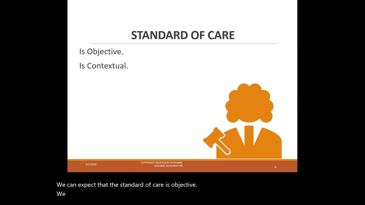 Negligence 101: Class 3 Standard of Care. The Bridge between Duty and Breach