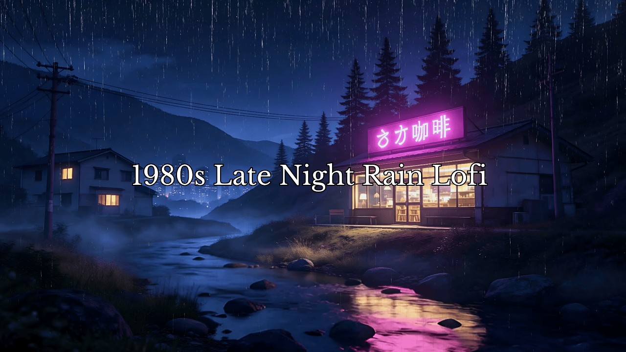 1980s Late Night Rain Lofi | Calm Study Music | Lofi Rain for Focus & Sleep