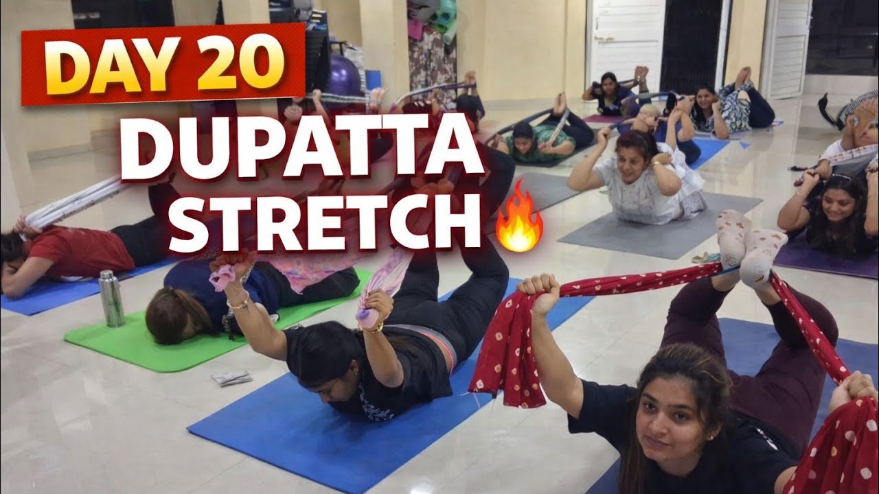 Day 20 –Full Body Stretching with Dupatta | Flexibility Yoga 🧣💪 | 30 Days Challenge#viral #trending 