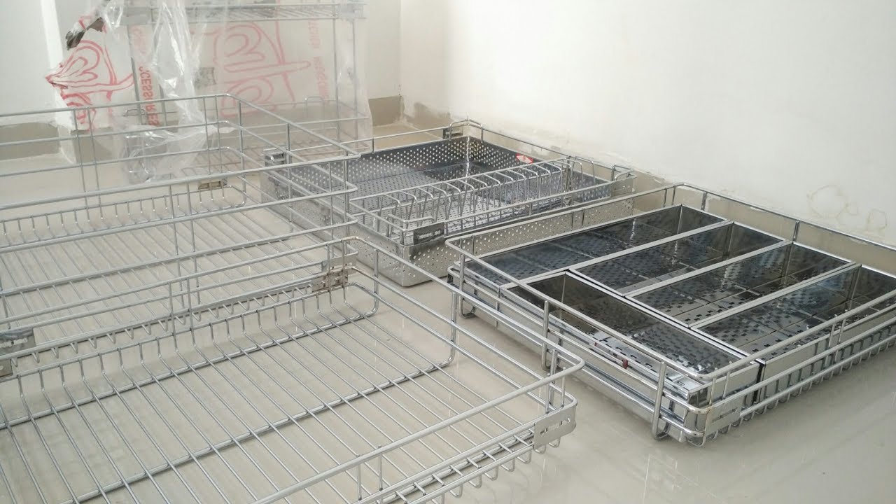 Modular kitchen s.s baskets design and price ! all type of basket design