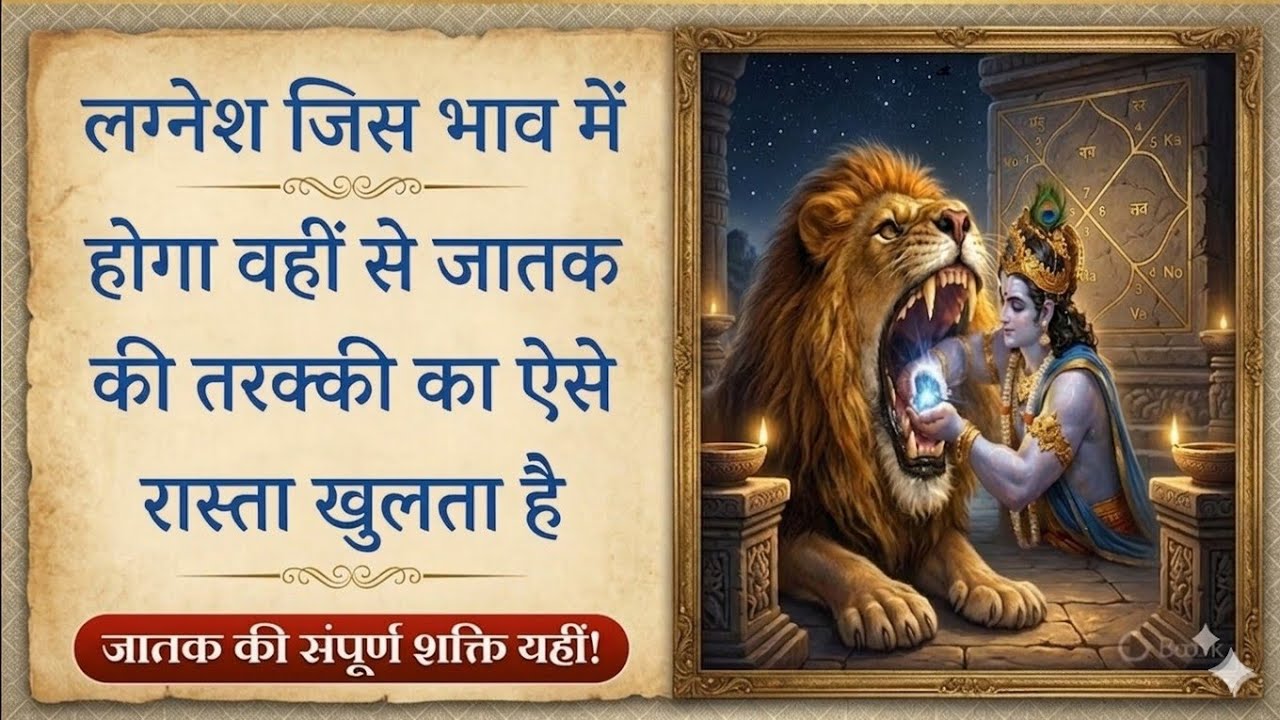 लग्नेश जिस भाव में होगा वहीं से जातक की तरक्की का रास्ता ऐसे खुलता है जातक की संपूर्ण शक्ति यहीं!