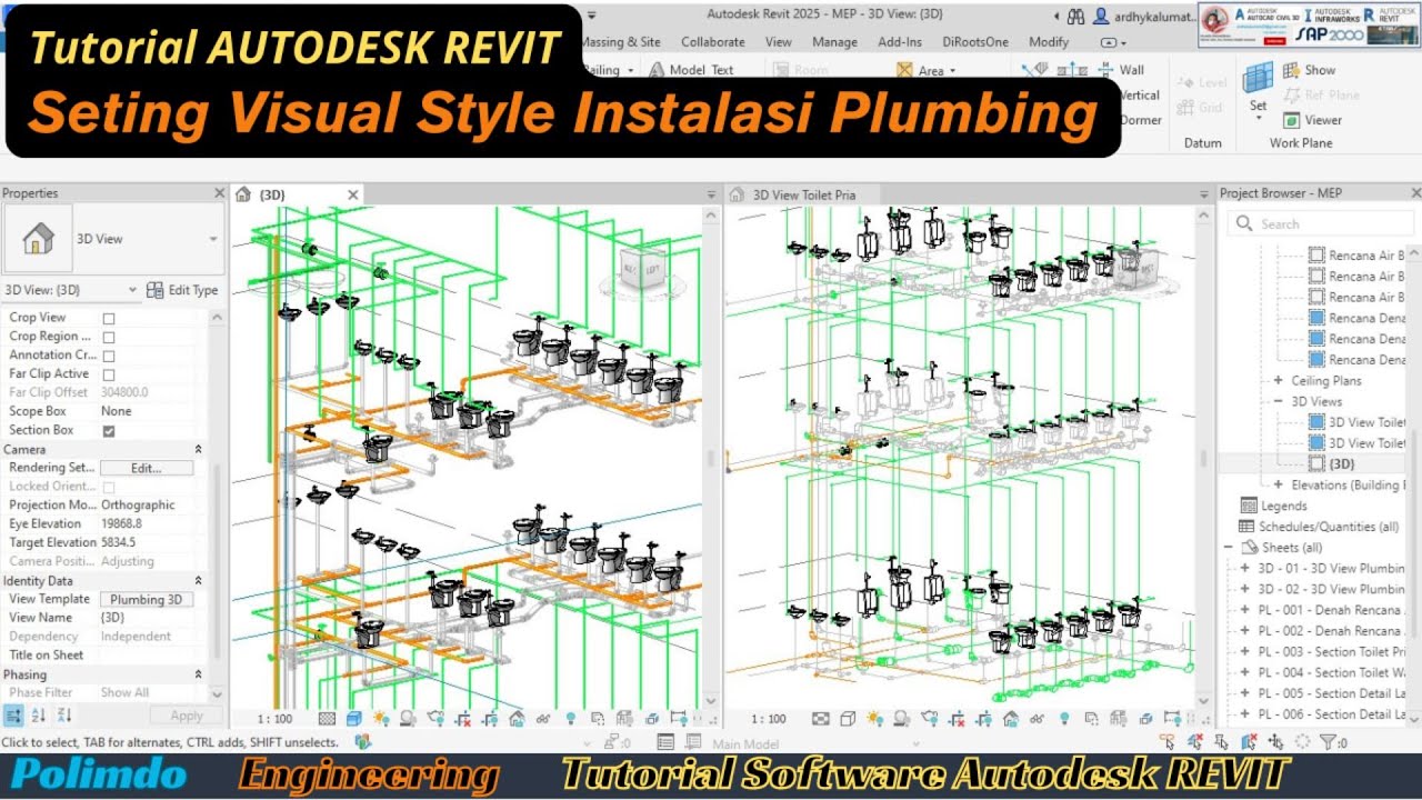 Tutorial Autodesk REVIT -Seting Visual Style Instalasi Pipa