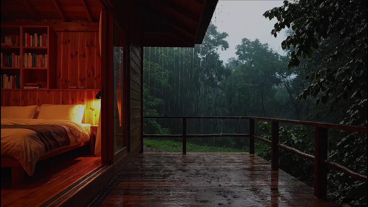 Calming Late Night Rainfall on Rooftops with Soft Thunder | Relaxing ASMR Sounds for Calm Focus