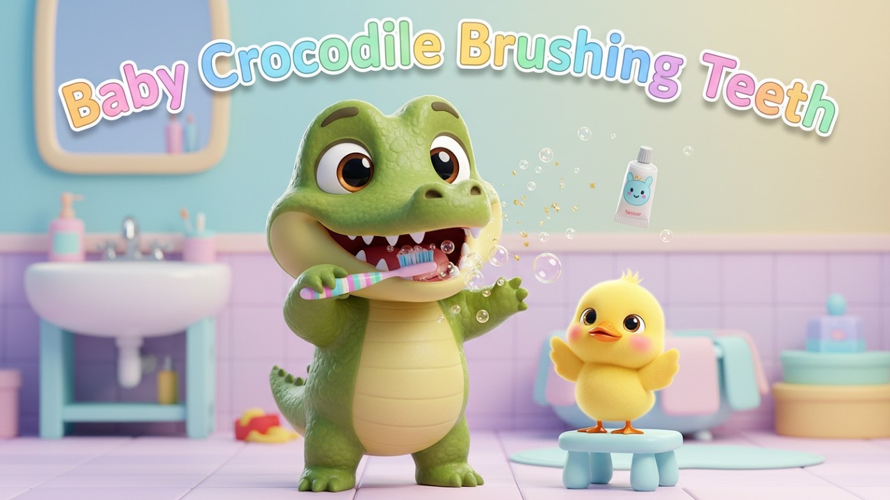 Baby Crocodile Brushing Teeth — Nursery Rhyme, Healthy Habits, and Fun Learning