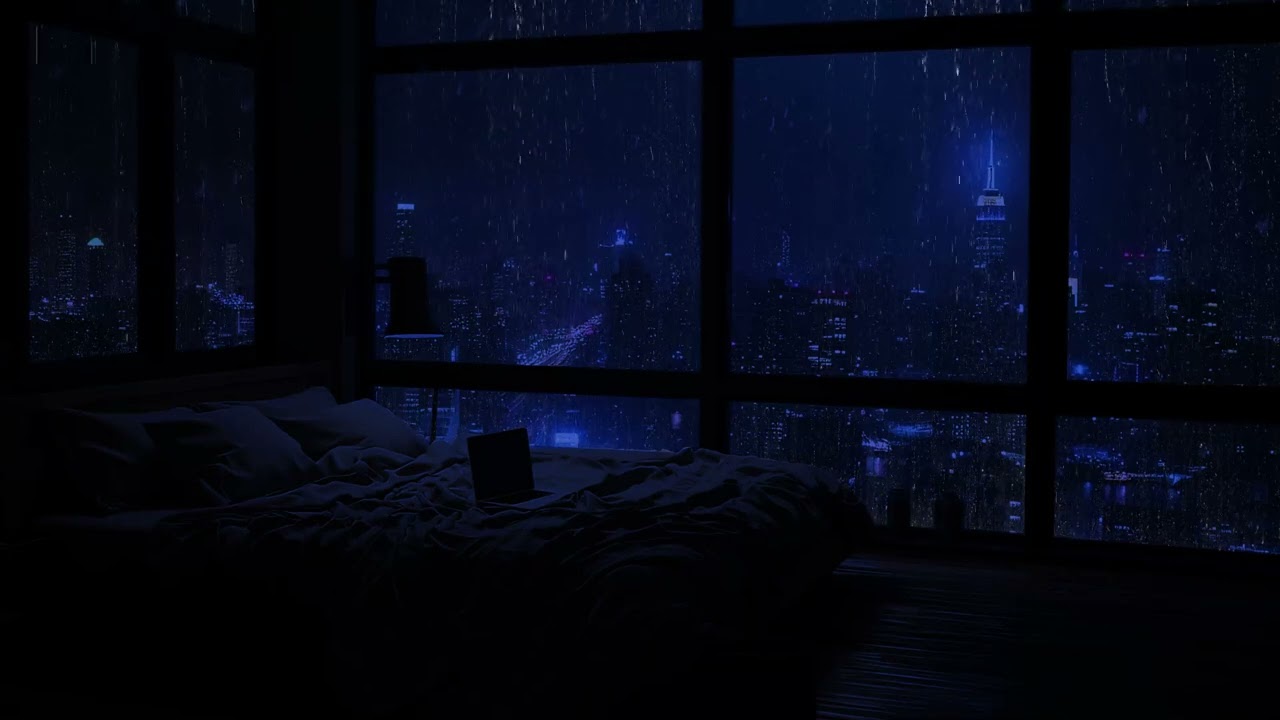 Sleep Symphony: Unwind in a Luxurious Cozy Bedroom with Soothing Rain and Gentle Thunder Sounds 🌧️💤⚡