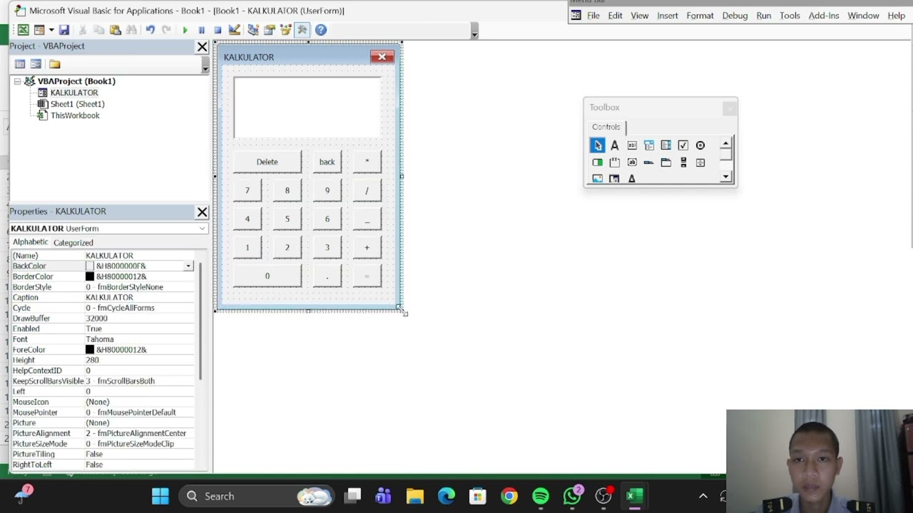 Tutorial membuat aplikasi kalkulator sederhana menggunakan VBA 