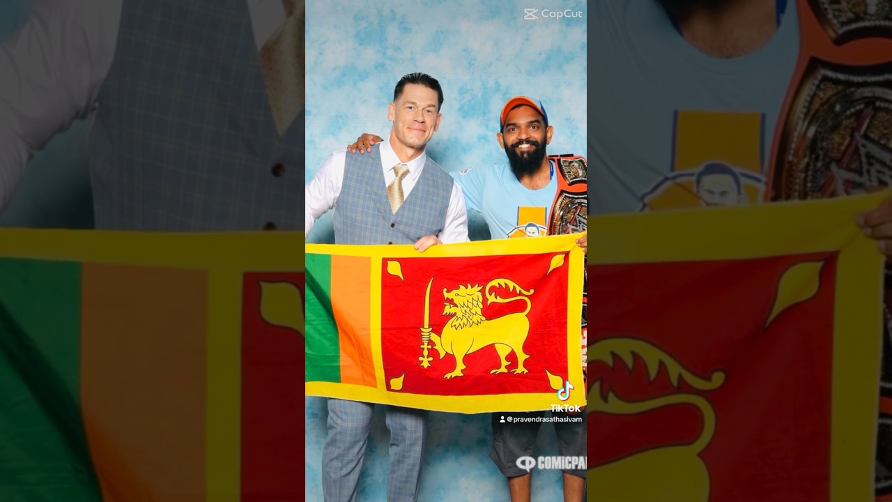 John Cena with Sri Lankan WWE fan @pravesvlogs