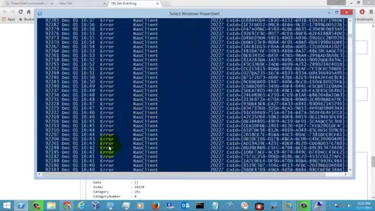 Windows Powershell Tutorial - Get-EventLog
