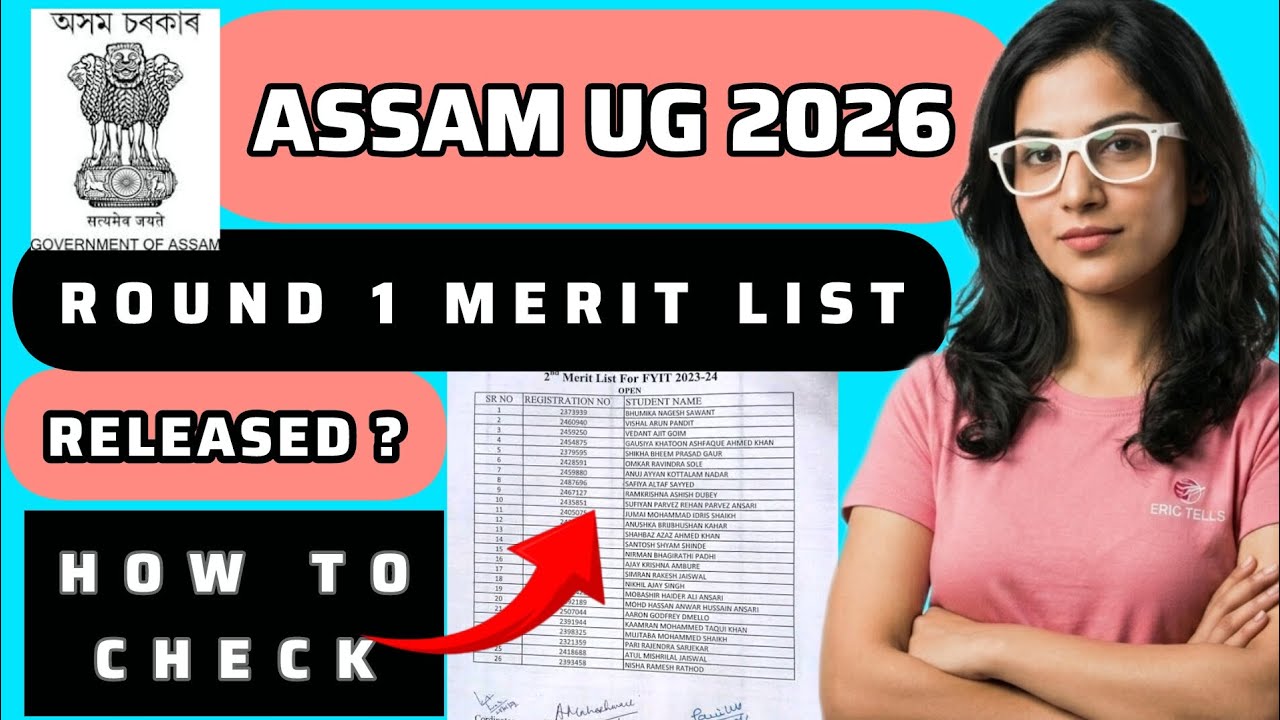 assam ug second merit list 2026 | assam ug round 2 merit list 2026
