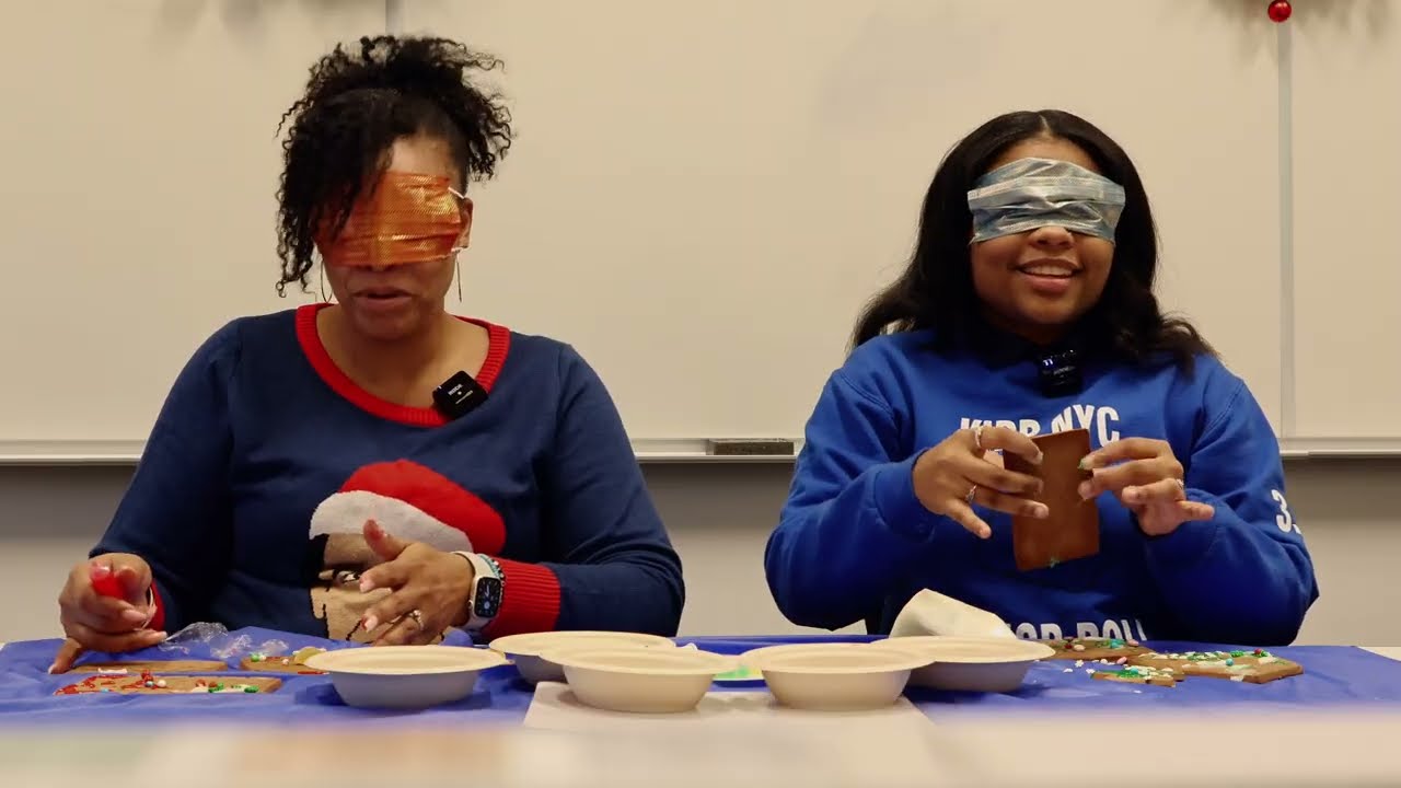 Blindfolded Gingerbread House Challenge