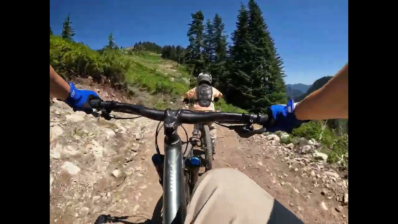 July 2025 Grouse Mountain, beginner’s  downhill trail. 