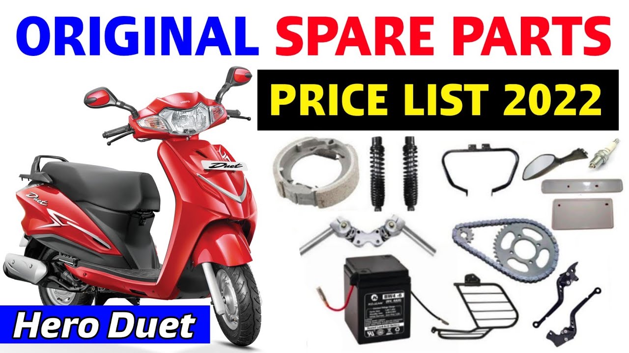 Hero Duet Original Spare Parts Price In 2022 || Hero Genuine Parts Price || #youtube #bikespareparts