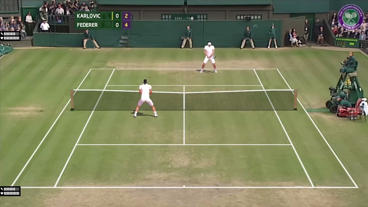 Wimbledon 2004 R4 - Roger Federer vs Ivo Karlovic || Full Match (Tennis Elbow 2013)