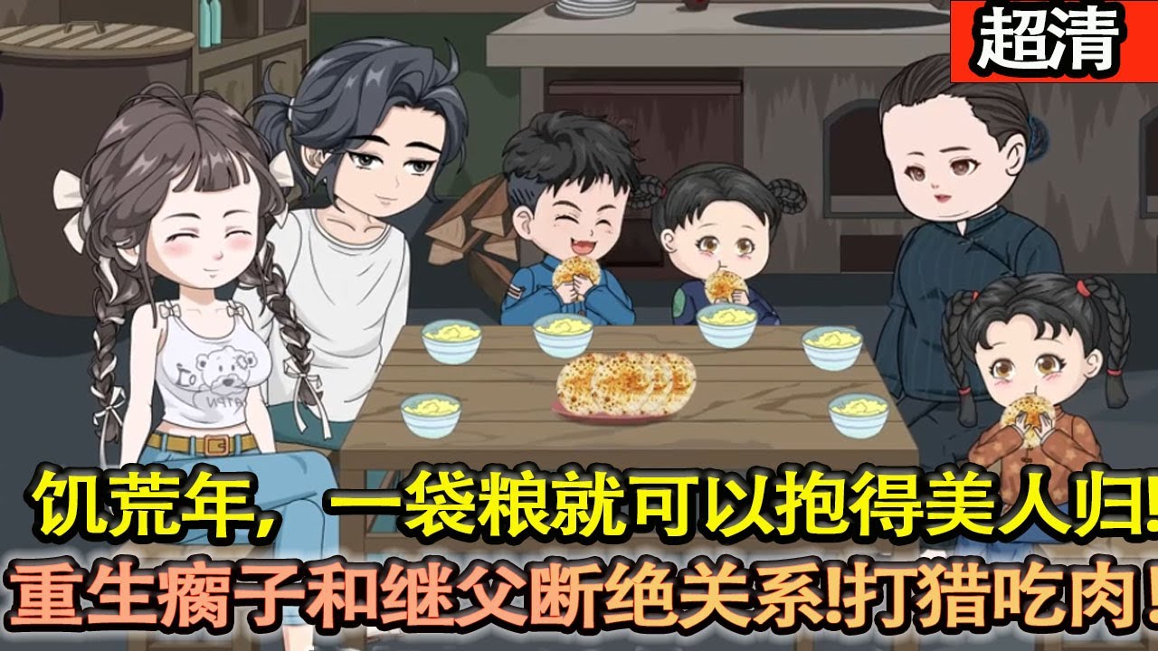 沙雕動畫【飢荒年，一袋糧就可以抱得美人歸，重生瘸子後第一次反擊，和繼父斷絶關繫!打獵帶弟弟妹妹吃肉，還娶了絶美女知青，過上幸福生活！】#乖仔动画
