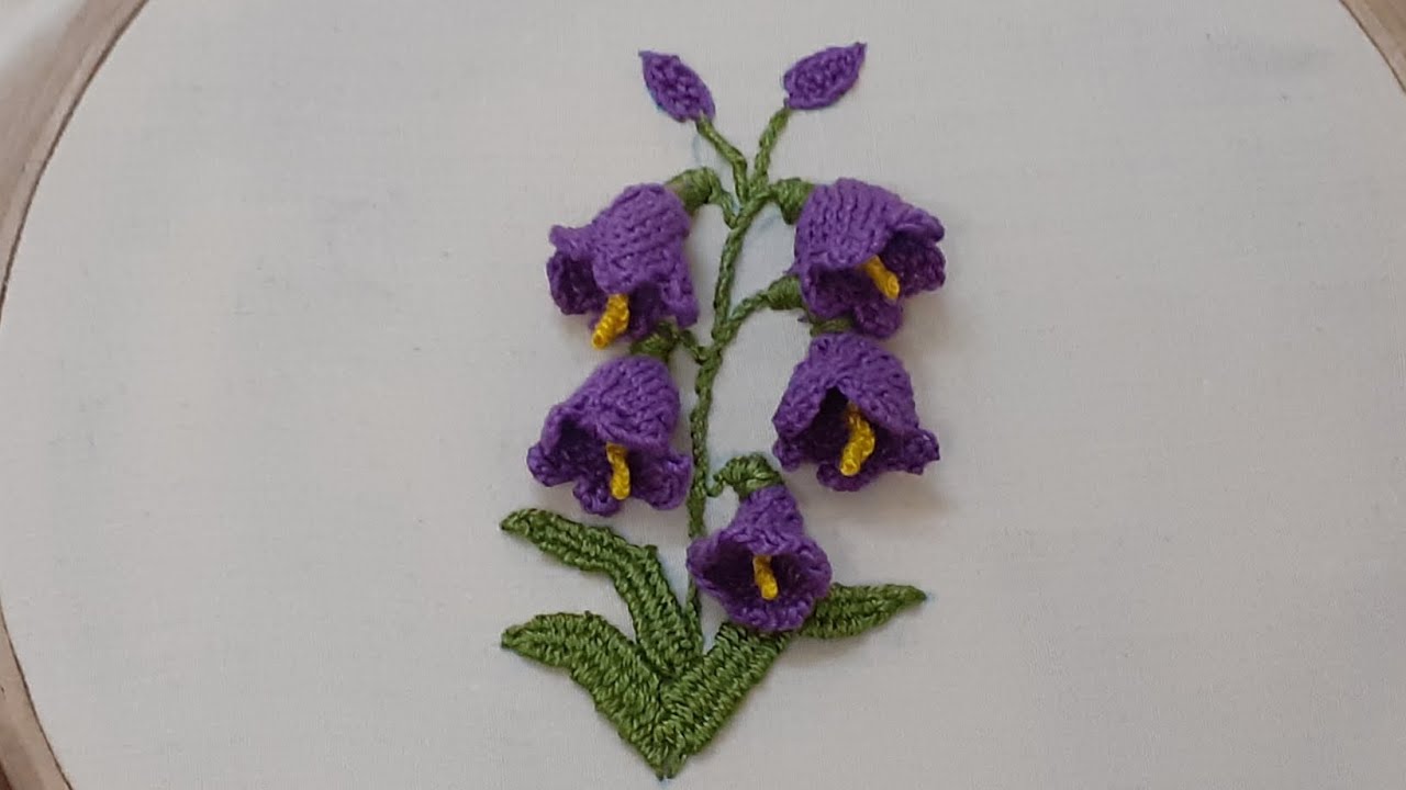 97- Hand | stumpwork bell flower step by step tutorial Design by NJ's Creations