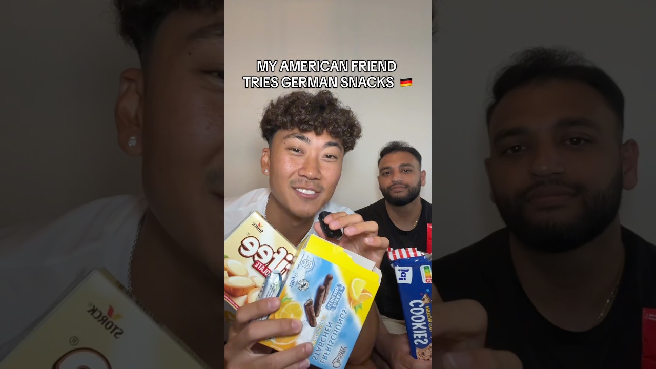 My American Friend Tries German Snacks 🇩🇪 #germany #snacks #american #trending #viral