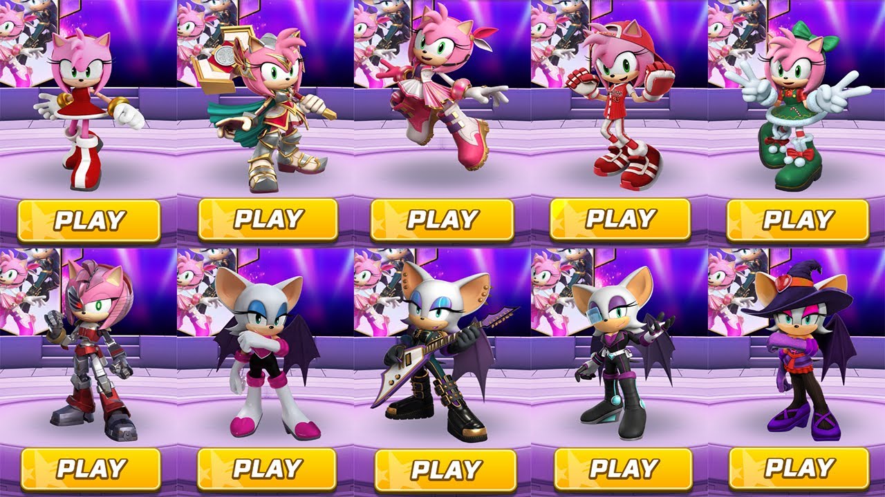 Sonic Forces All 10 Characters Amy the Rose and Rouge the Bat - All 73 Characters Unlocked Gameplay