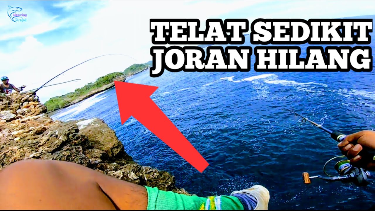 Joran hampir jatuh,mancing di tebing dapat ikan besar