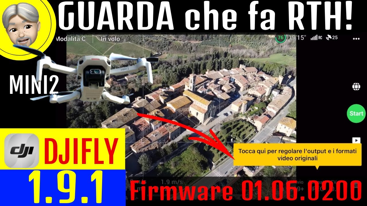 DJI MINI2 ATTENZIONE con DJI FLY 1.9.1 e RTH! TEST nel PARADISO TOSCANO