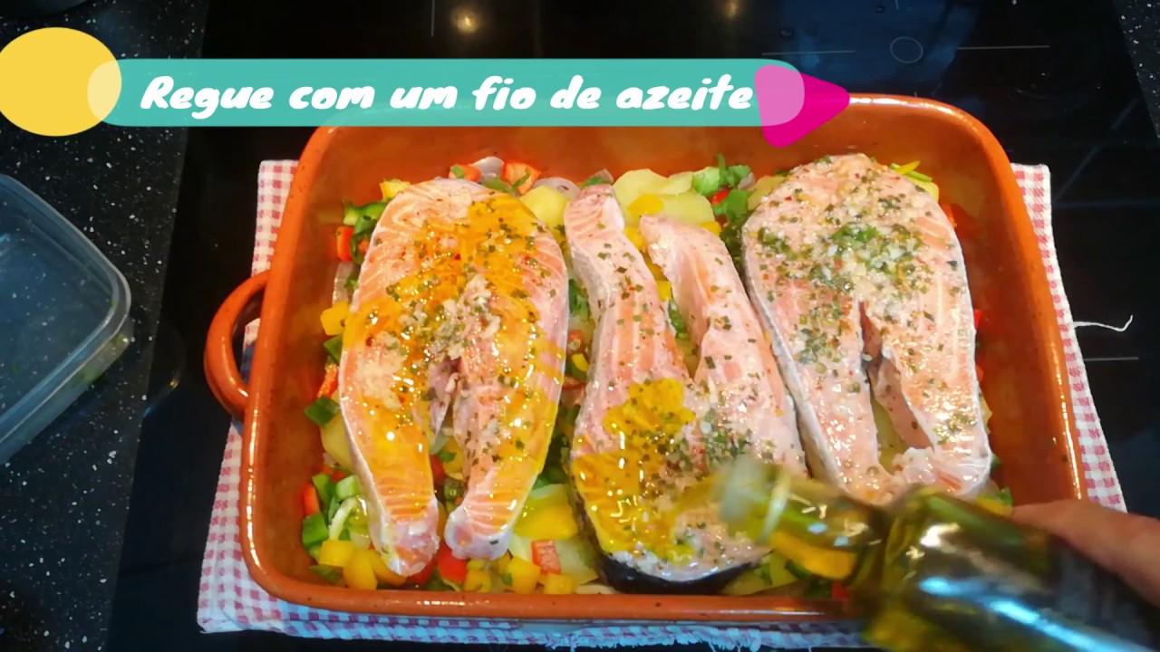 Posta salmão no forno