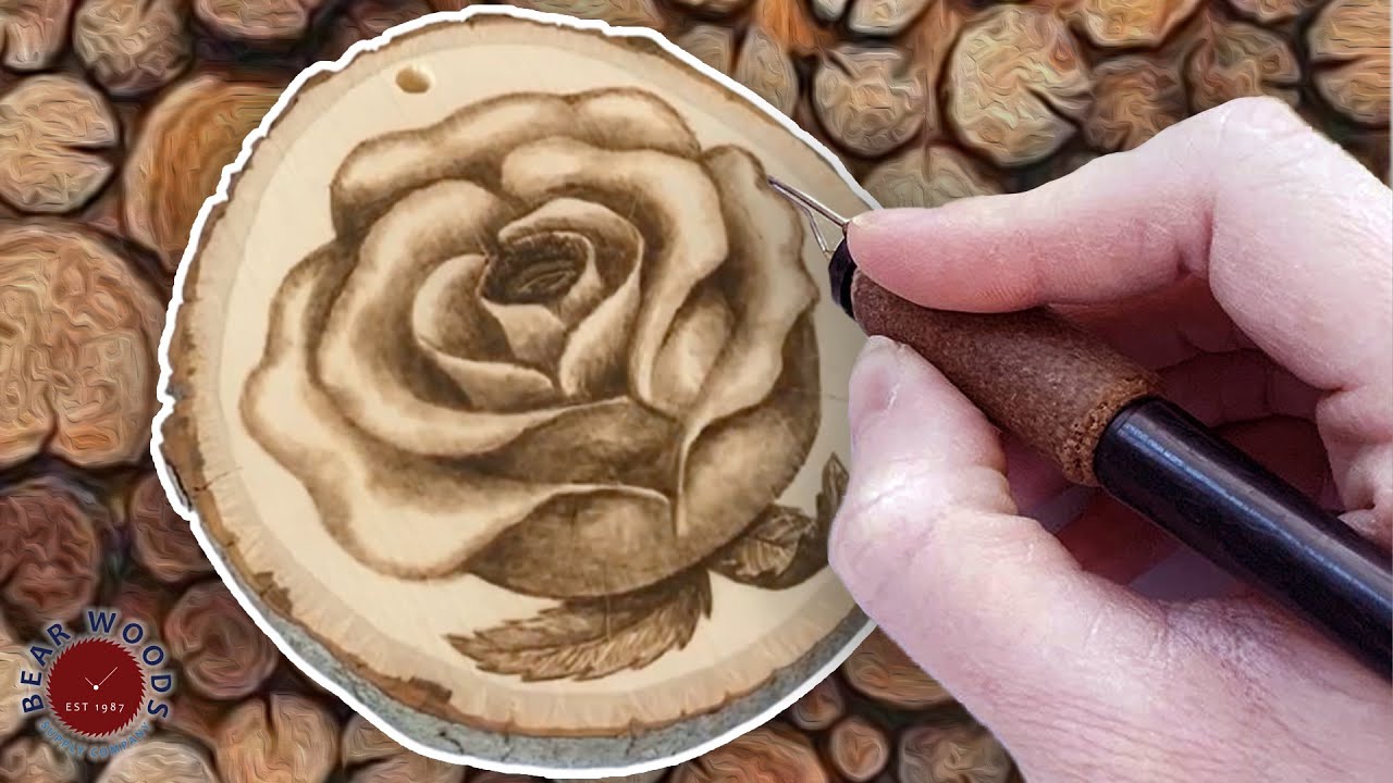 How To Burn a ROSE BUD on Wood