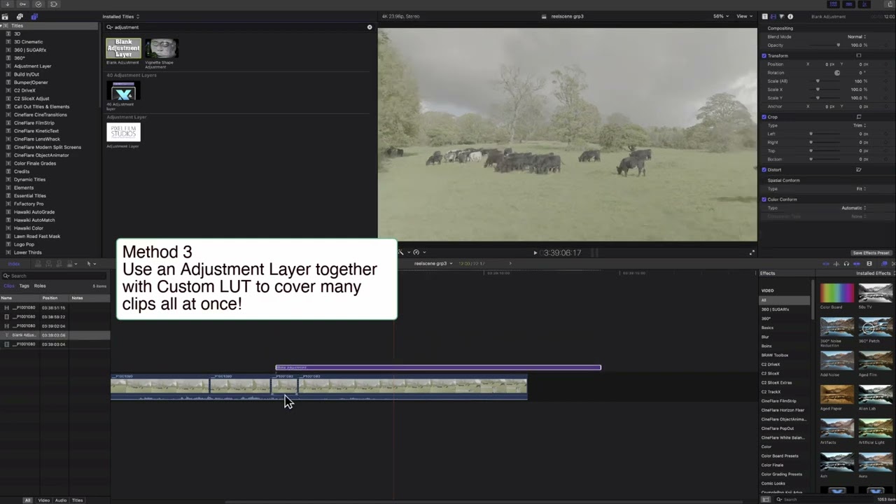 3 Ways to Load LUTs in FCPX Final Cut Pro X