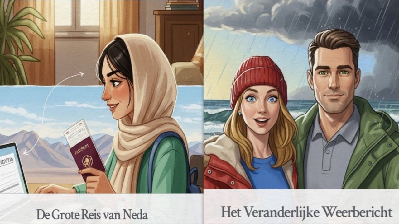 DUTCH STORIES A1-A2-B1 NEDERLANDS SPREKEN LUISTEREN OEFENING LEER NEDERLANDS VERSCHILLENDE SITUATIES