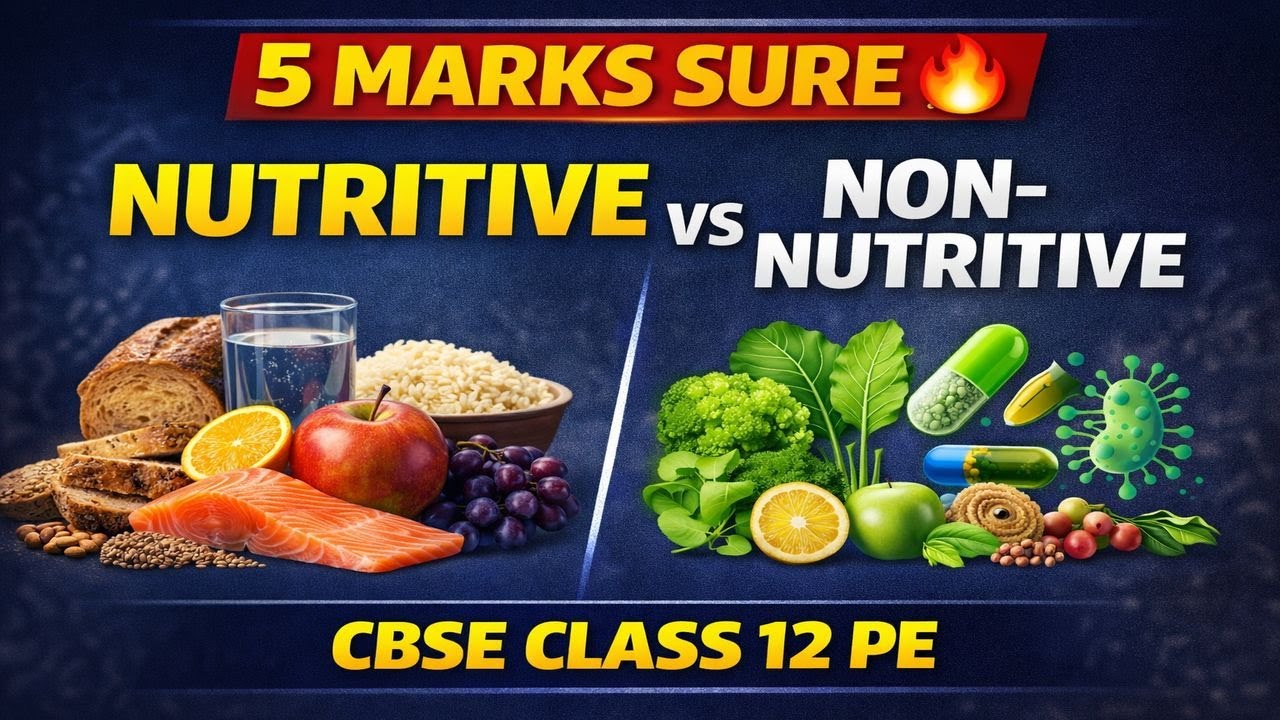 Nutritive & Non-Nutritive Components of Diet | CBSE Class 12 PE | 5 Marks Sure