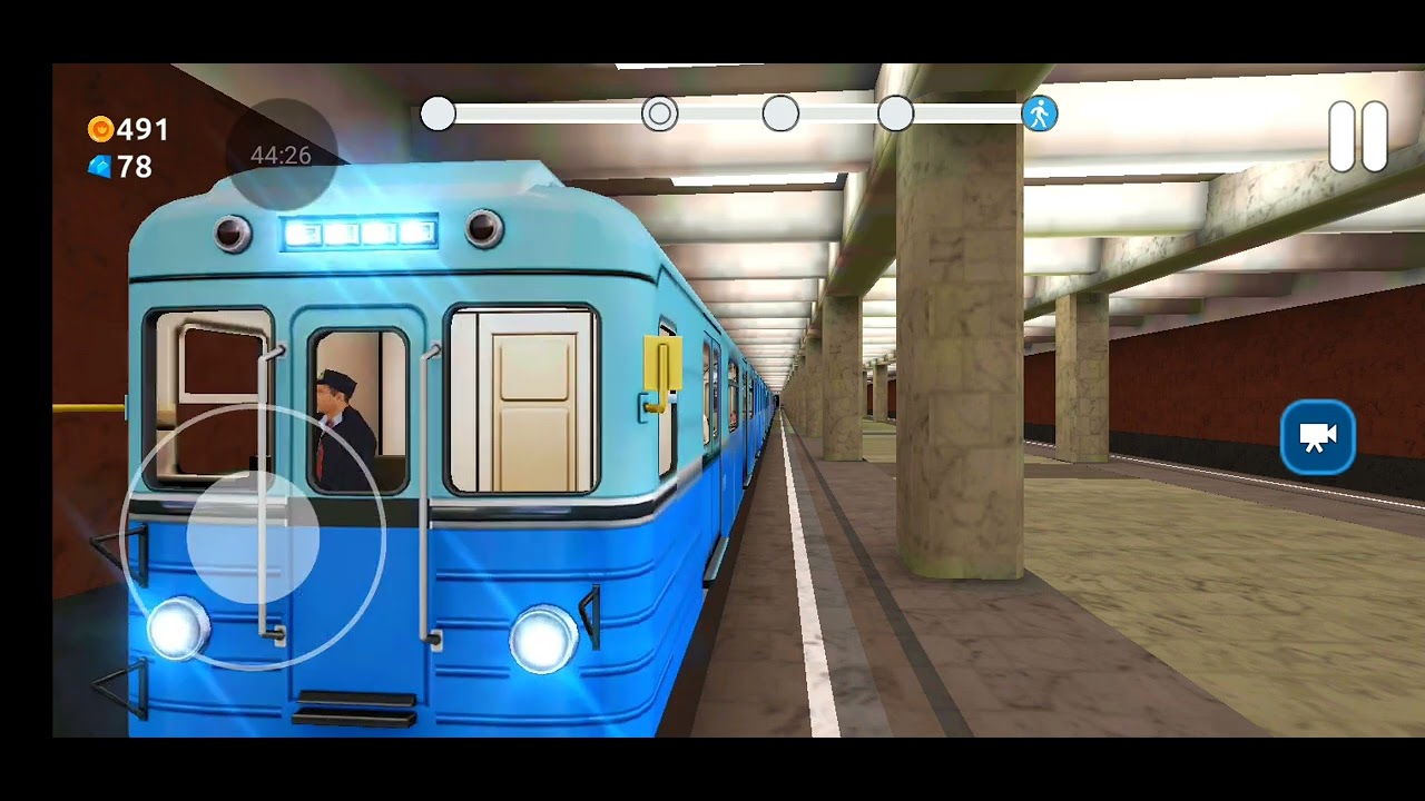 Поезд ЕЖ3  половина Люблинско-Дмитровской линии туда-сюда в игре Subwey Train