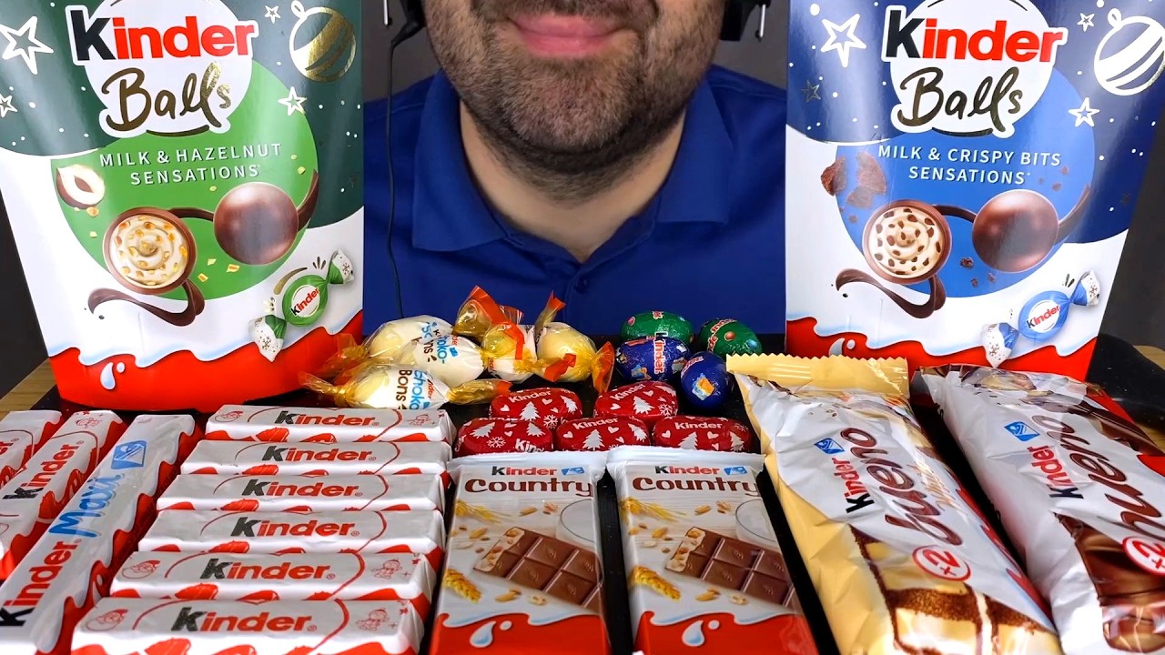 ASMR LEFTOVER KINDER CHOCOLATE PARTY MUKBANG 초콜릿 리얼사운드 먹방 (EATING SOUNDS) EATING SHOW
