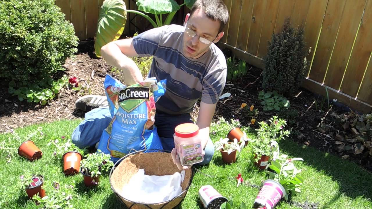 Planting some Hanging Baskets